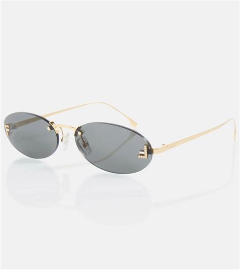 fendi fendi first embellished oval sunglasses